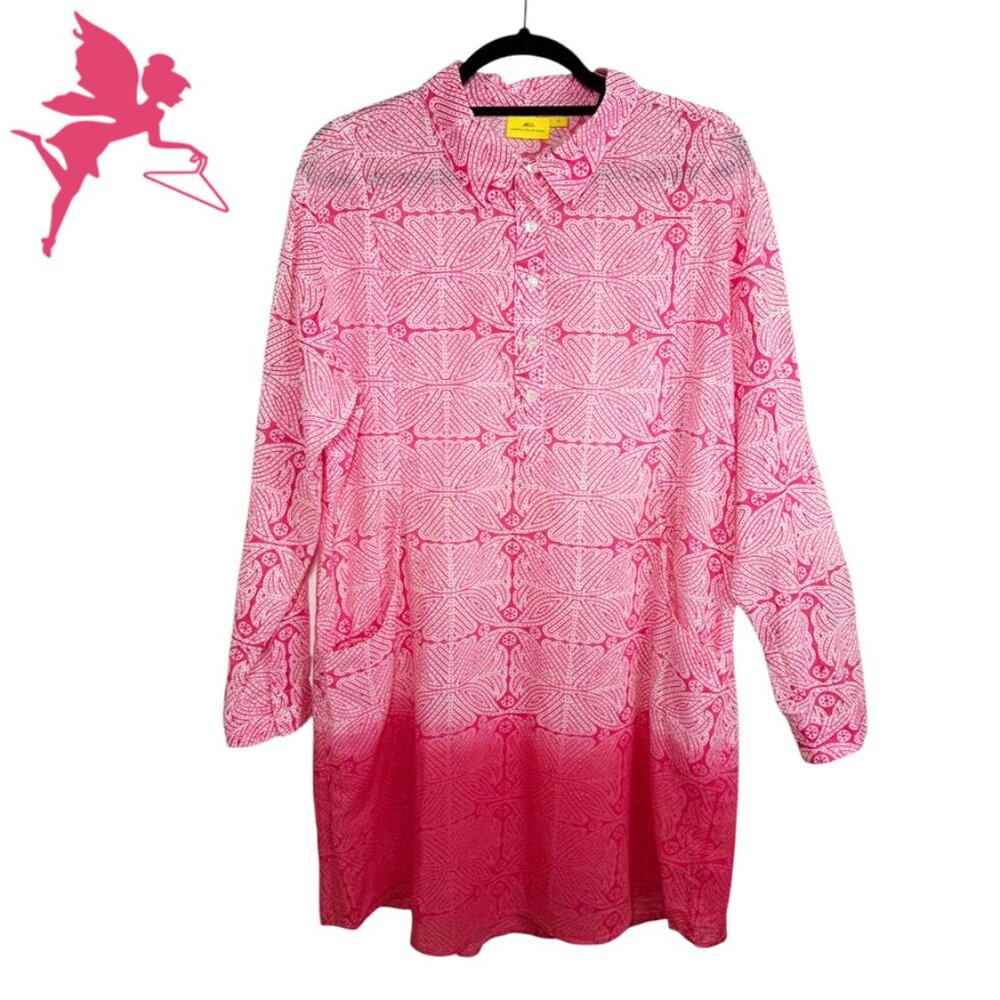 ROBERTA ROLLER RABBIT Pink Ombre Button Front Tunic